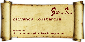 Zsivanov Konstancia névjegykártya